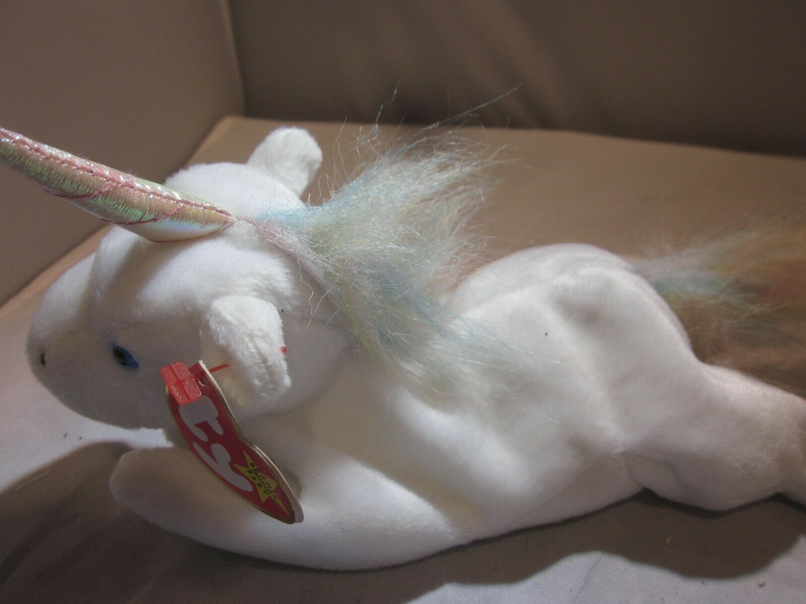 TY Beanie Baby Rare Retired Mystic Ty Beanie Baby Mis-Tagged Iridescent Horn - £319.73 GBP