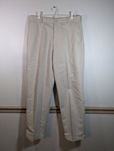 Dockers Premium D4 Relaxed Fit Flat Front Chino Pants Mens Size 34X32 Beige - $10.89