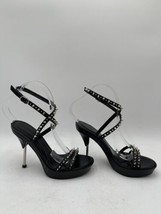 Alexander McQueen Spike Stud Leather Ankle Strap Heeled Sandals Women’s Black 37 - £212.02 GBP