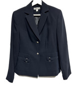 Dress Barn Navy Blue Jacket Blazer Sharp Lines Lined Career Casual 6 - $32.52 CAD