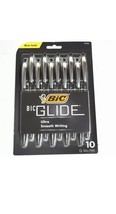 Pack of 10 BIC BicGlide Retractable Ultra Smooth Writing Black 53785 Ball Pens - $10.20