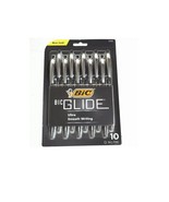 Pack of 10 BIC BicGlide Retractable Ultra Smooth Writing Black 53785 Bal... - £8.02 GBP