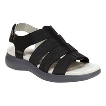 JSport Womens Cara Black Strap Sandal Shoes Hook Loop Memory Foam Size 6.5 - £14.69 GBP