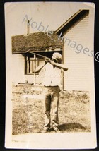 1920s Young Man taking Aim With His Rifle Photo Snapshot - £1.85 GBP