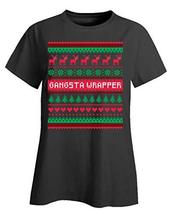 Kellyww Gangsta Wrapper Christmas Gangster Rapper - Ladies T-Shirt Black - £25.88 GBP