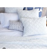 John Robshaw Beige Sagana Quilted Striped Standard Sham Light Indigo, Se... - $69.29