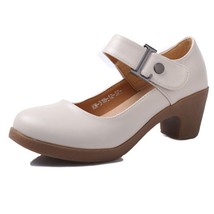 TIMETANG Women Leather Shoes Latin Dance High Heel Dance Shoes Buckle Leather Sh - £39.83 GBP