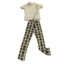 Vintage Ken by Mattel Cream Knit T-Shirt &amp; Patterned Slacks Outfit 1960s - $652.21 MXN