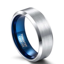 Somen Tungsten Ring 8/6/4mm For Man Woman Classic Wedding Band Silver Color Surf - £18.23 GBP