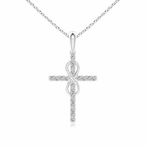 ANGARA Natural Diamond Cross and Pendant Necklace in 14K Gold (IJI1I2, 0.06 Ctw) - £323.01 GBP
