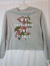 NWT Rebellious One &quot;We Only Have One Planet&quot; Long Sleeve Crew Neck Top S Org $29 - £5.94 GBP