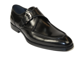 Men&#39;s Shoes Steve Madden Soft Leather upper Buckle Strap Damyen Black - £111.65 GBP