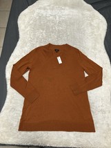 New Talbots Merino Wool V Neck Orange Pullover Sweater Size Small NWT - $32.30