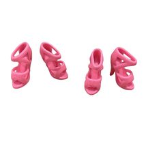 Fashion Doll Dress-Up-10 Pairs of Pink Strapped High Heels-for Fashion Dolls - £3.94 GBP