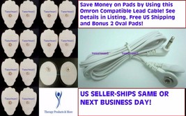 +BONUS 12 Premium Massage Pads w/Compatible Lead Cable for Omron PM3030 &amp; others - £15.78 GBP