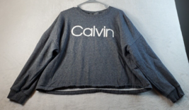 Calvin Klein Sweatshirt Womens Size XL Gray Long Raglan Sleeve Round Neck - £11.63 GBP