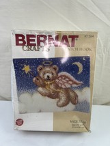 Bernat Angel Bear Latch Hook Rug Or Wall Hanging Kit Cottage Core 20X27" Vtg - $29.69