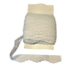 Vintage Lingerie Fan Shape Panty Stretch White Floral Lace Trim 1.25” Wi... - £25.21 GBP