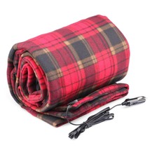 Heated Electric Warming Micro Plush Red Buffalo Plaid Throw Blanket Bidd... - $83.59