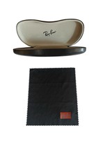Ray Ban Sunglasses Glasses Case Hard Black **Case Only +Cleaning Cloth - $4.72