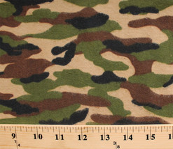 Flannel Camo Camouflage Army Green Cotton Flannel Fabric Print D283.06 - £7.78 GBP