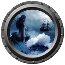 Mermaid - She Swims - Porthole Wall Decal - £11.19 GBP