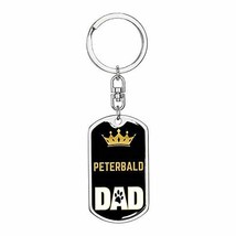 Cat Keyring Gift Peterbald Cat Dad King Swivel Keychain Stainless Steel Or 18k G - £32.06 GBP
