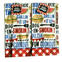 Barbecue BBQ Grilling Dish Towels Set of 2 Summer Beach 100% Cotton Cook... - £17.63 GBP