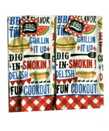 Barbecue BBQ Grilling Dish Towels Set of 2 Summer Beach 100% Cotton Cook... - £17.71 GBP