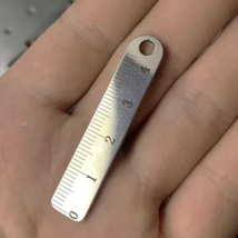 Stainless steel mini ruler with keychain measuring tool for school supplies - $124.26 MXN