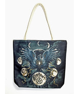 Sinister Wings 3282 Crow Raven Bird Moon Phases Shopping Tote Bag 17 x 1... - $371.66 MXN