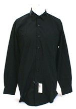 Van Heusen Black Regular Fit Chest Pocket Dress Shirt M 15 1/2 32/33  Men&#39;s NWT - £36.94 GBP