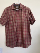 5.11 Tactical Mens Button Up Shirt Short Sleeve Plaid Snap Button Red Br... - $24.74