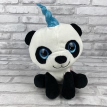 Panda Bear Unicorn Pandacorn Stuffed Plush Blue Sparkle Horn Rainbow Tail 11&quot; - £14.49 GBP
