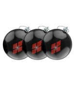 Batman Harley Quinn Diamond Pattern Xmas Bauble Ornament 3Pk - £22.95 GBP