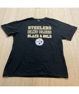 Reebok PITTSBURGH STEELERS Fans BLEED BLACK &amp; GOLD TShirt Size XL Offical - $14.52