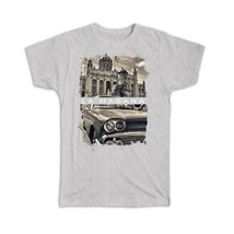 La Habana Cuba : Gift T-Shirt Cuban Vintage Car Automobile Grayscale Retro Photo - £19.76 GBP