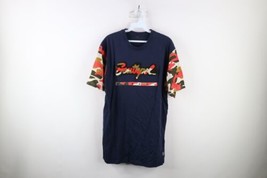 Vintage Southpole Mens Medium Faded Script Spell Out Camouflage T-Shirt Blue - £27.06 GBP