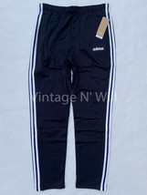 Adidas Mens Tricot Black/ White 3 Stripes Ankle Zipper Activewear Track Pants - £22.72 GBP