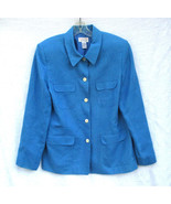 Talbots Irish Linen Sky Blue Blazer Jacket Double Full Vent Womens Size 10 - £28.52 GBP