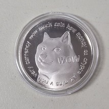 Dogecoin Silver Commemorative Coin Shiba Inu Dog Crypto Souvenir - £10.76 GBP