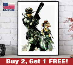 Metal Gear Solid Poster 18&quot; x 24&quot; Print Solid Snake Meryl Game Room Wall Art 2 - £10.56 GBP