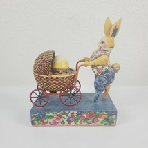 JIM SHORE 2004 &quot;You&#39;re A Good Egg&quot; Mama Bunny Pushing Stroller and Baby Bunny - £22.05 GBP