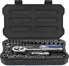 Workpro 39-Piece Drive Socket Set 1/4&#39;&#39;3/8&#39;&#39;, Cr-V Metric And Imperial S... - £30.14 GBP