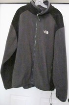 The North Face Men&#39;s Fleece Jacket Coat Full Zipper Front L/S Gray/Black... - $44.00