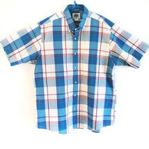 Men&#39;s Brittany Bay Multi-Color Striped Short Sleeve Button up Shirt Large - $17.18