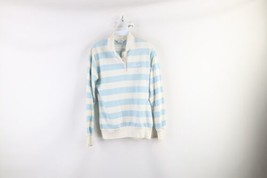 Vintage 80s Adidas Womens Large Distressed Knit Long Sleeve Rugby Polo Striped - £39.47 GBP