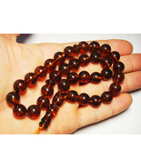 Islamic Prayer 33 Beads Genuine Baltic Amber Tasbih Misbaha pressed 27,4... - £59.17 GBP