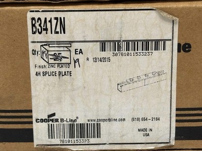 19PK B-Line B341ZN Flat Splice Plate, 4-Hole, Zinc Plated Steel Item image 5