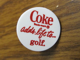 Coca-Cola Vintage 1970s Golf Ball Marker White Coke Adds Life - $2.48
